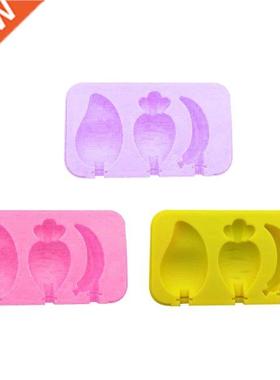 3 Cavities Ice Pop Moulds Fruits Shaped Silicone Popsicles M