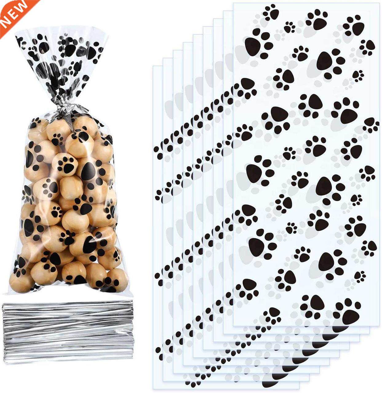 Pet Paw Print Cellophane Bags Heat Sealable reat Candy Bags