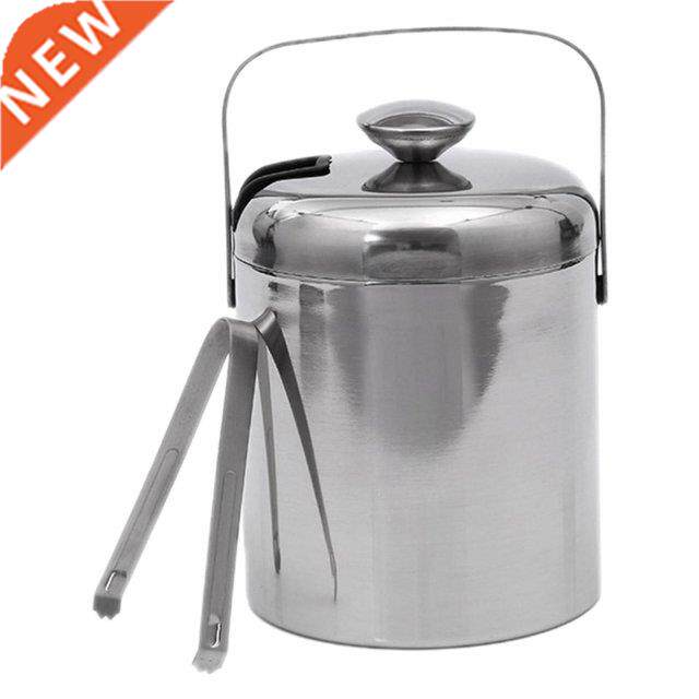 Double Wall Ice Bucket & Handle with Lid and Strainer Ic