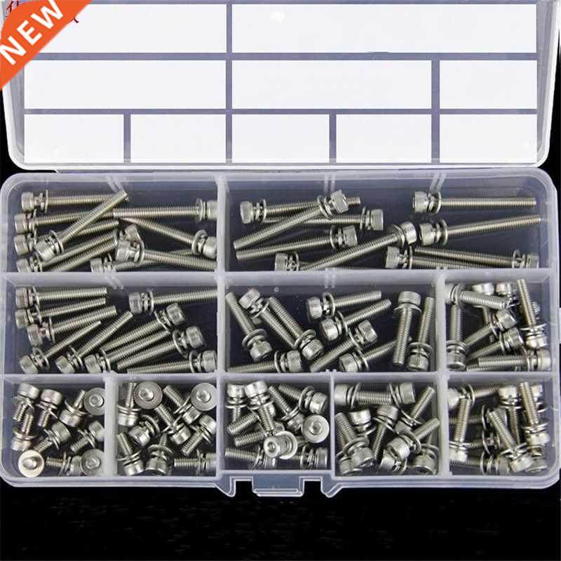 100pcs M4 Hex Socket Knurled Cap Head Screw 304 Stainless St