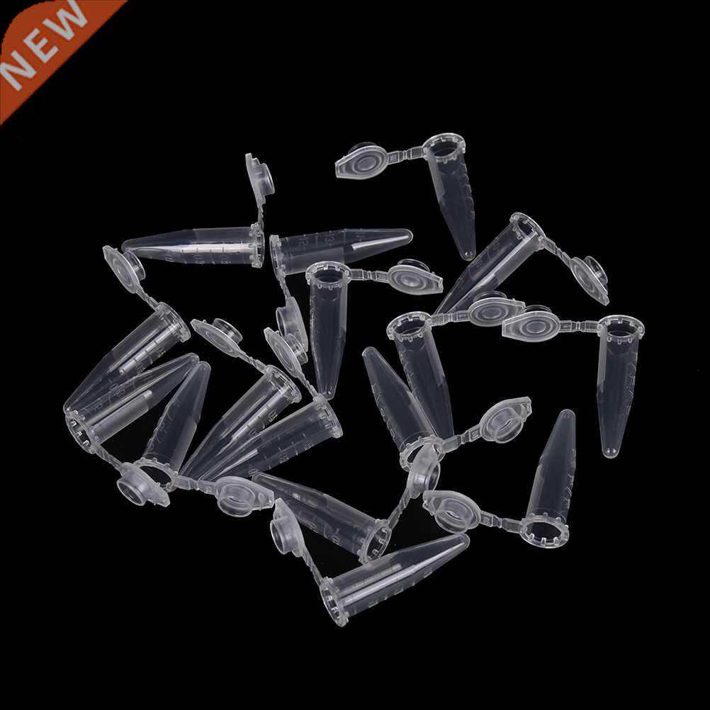 100PCS Clear Micro Plastic Test Tube Centrifuge Vial Snap Ca
