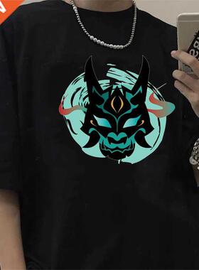 Genshin Impact T Shirt Men Kawaii Hu Tao Graphic Tees Xiao K
