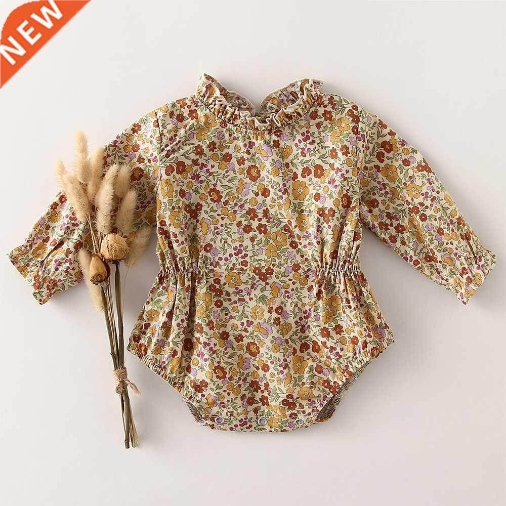 Vintage Floral Baby Girl Clothes 0-2Y Long Sleeve Romper Jum