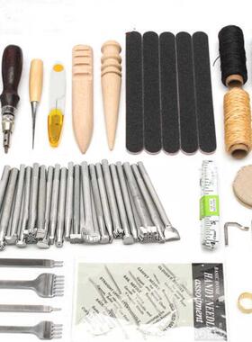 Professionl 59pcs Lether Crft Tools Kit Hnd Lethercrft