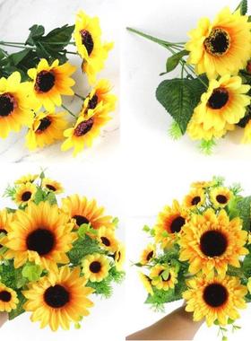 4types beautiful sunflower bouquet silk flower high quality