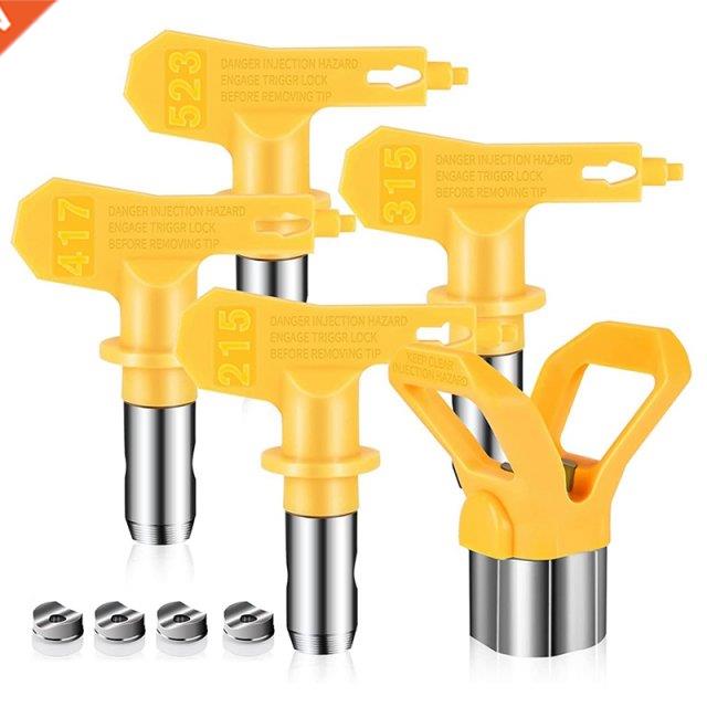 5Pcs Reversible Airless Paint Nozzles With Tip Guard Set, Sp