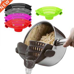 Silicone Kitchen Strainer Draining Excess Liquid Clip Pan Dr