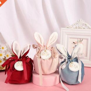 Cartoon Rabbit Ears Velvet Candy Cookie Bags Wedding Gift Pa