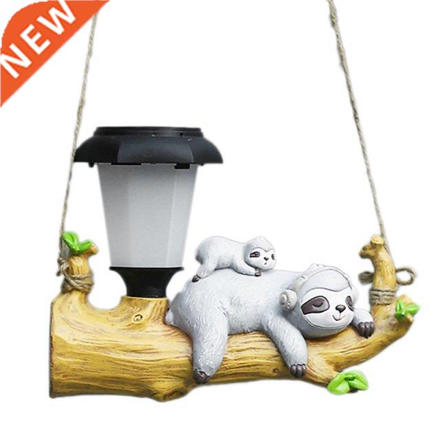 LED Solar Lamp Squirrel Sloth Hanging Lamp Garden Resin Stat