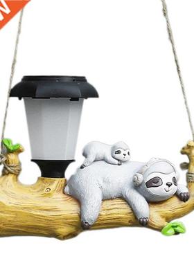 LED Solar Lamp Squirrel Sloth Hanging Lamp Garden Resin Stat