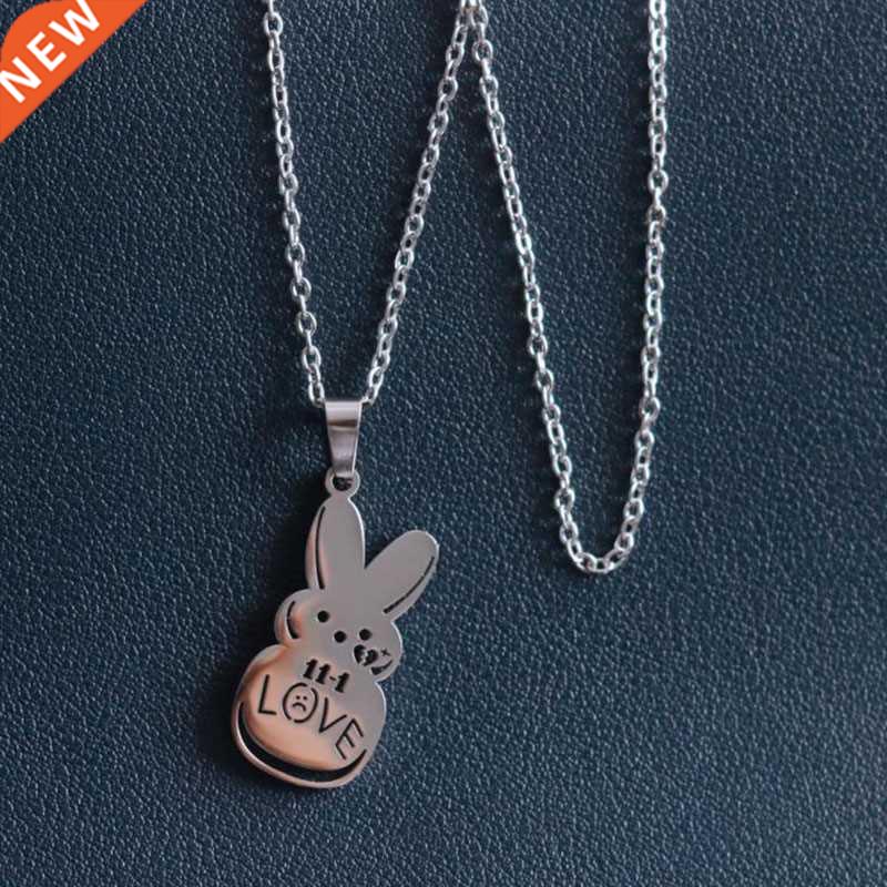 Kpop Lil Peep Love Rabbit Pendant Necklaces Beads Neck Chain