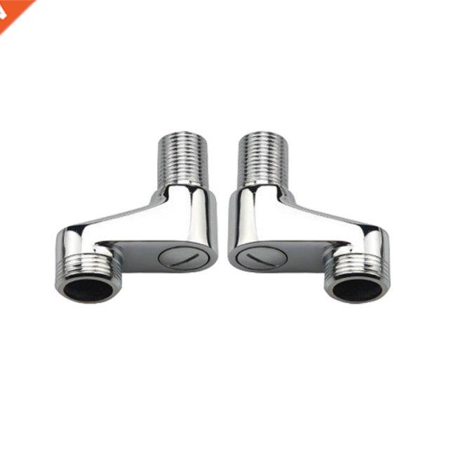 2x Wall Mount Faucet Adjustable Copper Angled Curved Foot Ec