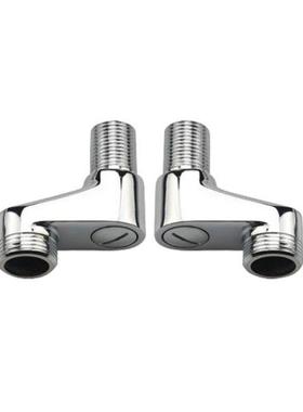 2x Wall Mount Faucet Adjustable Copper Angled Curved Foot Ec