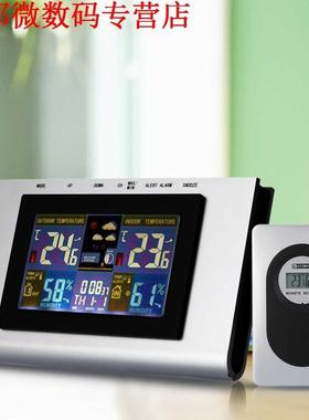 Indoor Hygrometer 433 MHZ Temp Alert Klok met Zender deur On