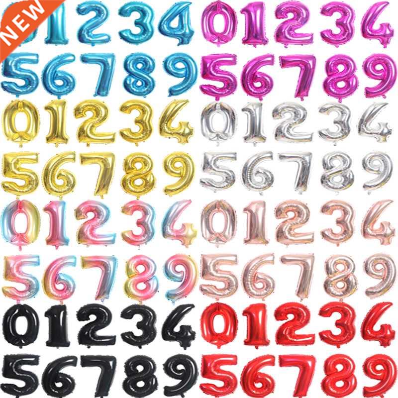 16/2/40 inch Big Size Rose Gold Sliver digital number Figur