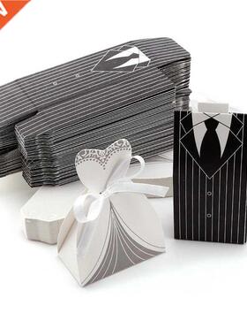 10pcs/lots Bride And Groom Dresses Wedding Candy Box Gifts B