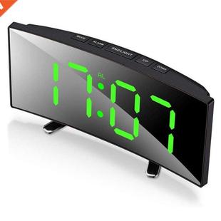 Dimmable Clock Led Table Desk Curved Inch Alarm Digital