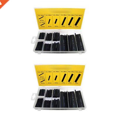 254Pcs Black Heat Shrink Tube Assortment Wire Wrap Electrica