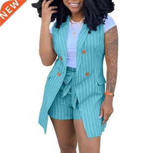 Set New Suits Piece Sleeveless Vest Shorts Women Two Summer