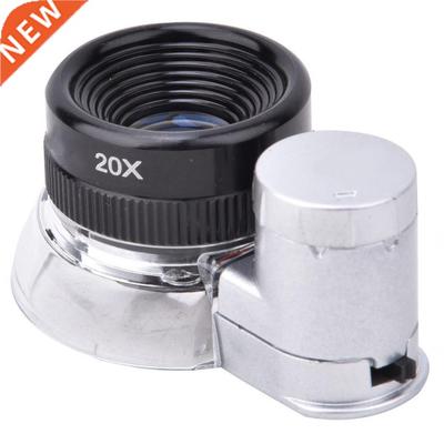 1 pcs 20X Pocket LED Magnifying Glass Jewelry Identification