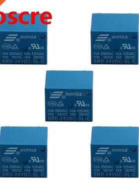5Pcs 5 Pins SRD-24VDC-SL-C SRD-24VDC-SL-C PCB 24V DC Coil Po