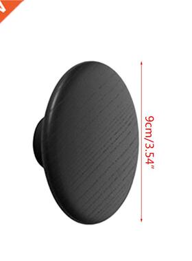 Solid Wood Cylindrical Hook Wall Clothes Hanger Wooden Coat