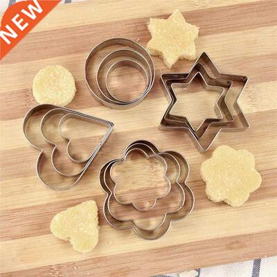 3pcs/set Geometric Star Heart Flower Biscuit Cutter Stainles
