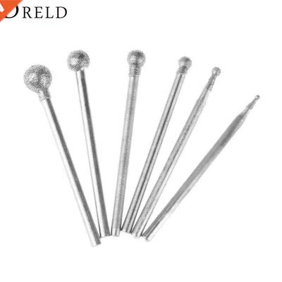 6Pcs 2.35mm Shank Damond Sphercal Polshng Grndng Head