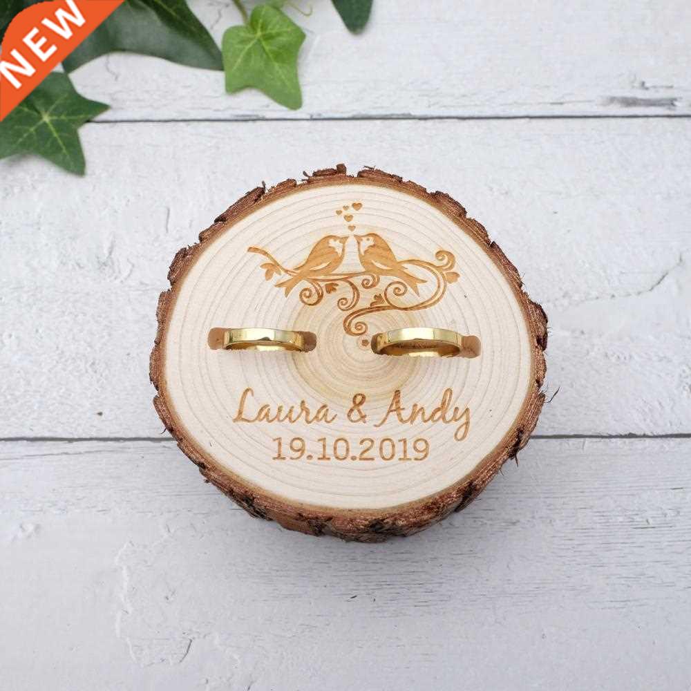 Personalized Wedding Ring Box Rustic Wood Ring Box Engagemen