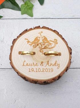 Personalized Wedding Ring Box Rustic Wood Ring Box Engagemen