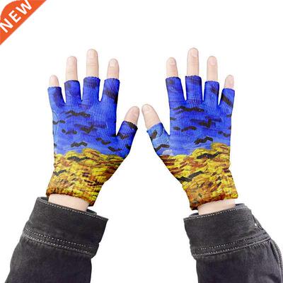 Art Knitting Gloves For Adult Half Finger Gloves Human Van G