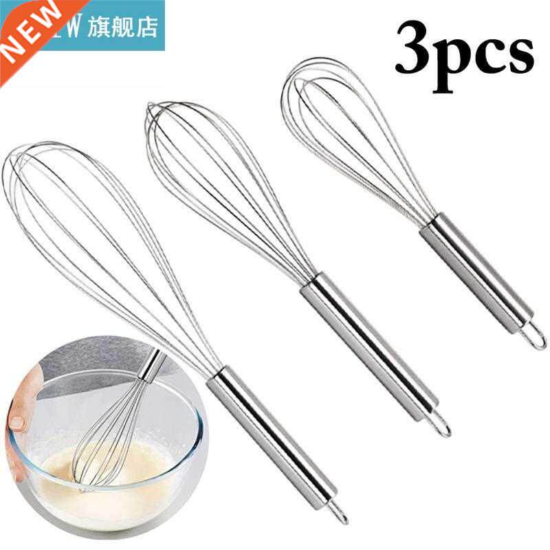 3Pcs/Set Stainless Steel Balloon Wire Whisk Egg Beater Mixer
