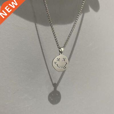 Smile Face Necklace Women Chain Figure Pendant Necklaces Gir