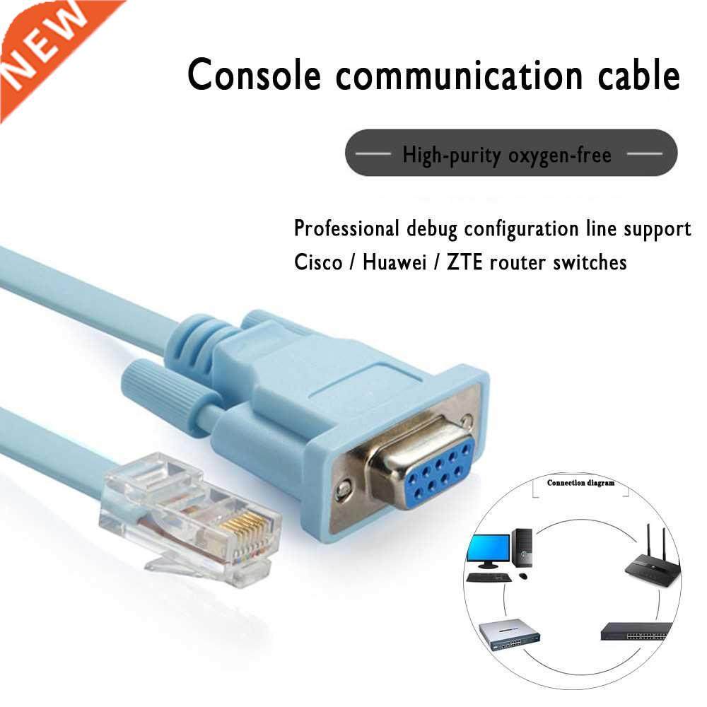 Blue 1.8m DB 9Pin RS232 Serial To RJ45 CAT5 Ethernet Adapter