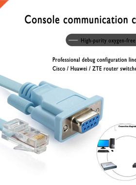 Blue 1.8m DB 9Pin RS232 Serial To RJ45 CAT5 Ethernet Adapter