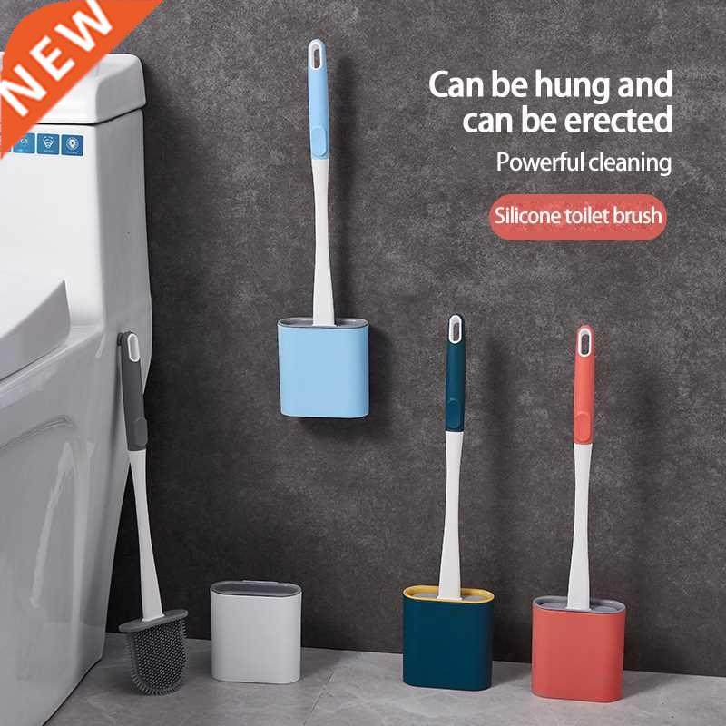 silicone toilet brush holders flush brush soft bristle toile