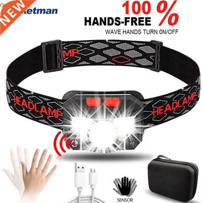 Most Powerful LED Headlight Sensor Head Light USB Rechargeab