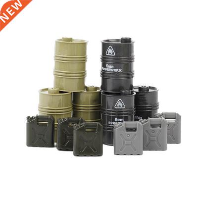 10PCS MOC WW2 Military Army Oil Drums Accessory Building Blo