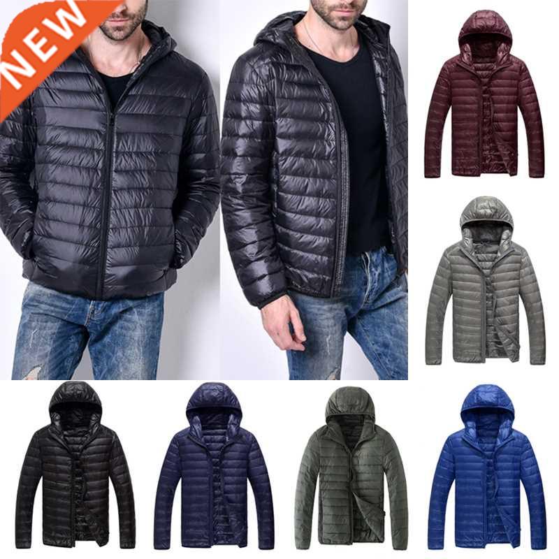 2021 Men Autumn Winter Light Down Jacket Men's Fashion Hoode