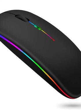 Wireless Mouse Bluetooth-compatible RGB Silent LED Backlit E