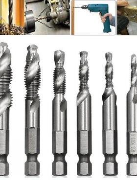 6Pcs M3-M10 Hss Auger Tap Countersunk Burr Set Metric Compos