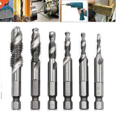 6Pcs M3-M10 Hss Auger Tap Countersunk Burr Set Metric Compos