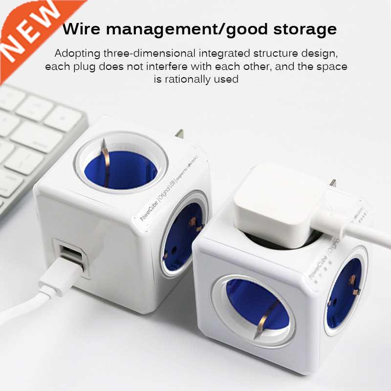 Smart Home Power Cube Socket EU Plug Socket 4 Outlets 2 USB
