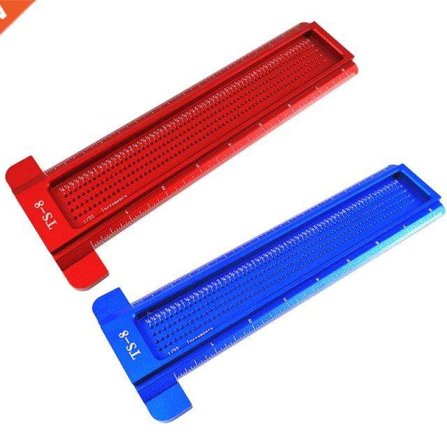 8inch Precision Woodworking Tools Aluminum Scale Ruler T-typ