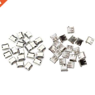 80Pcs Socket Connector - 20Pcs USB Female Type a 4-Pin DIP R