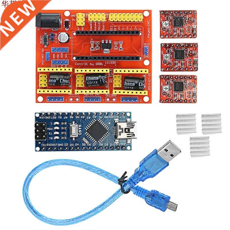CNC Shield V4 + Nano 3.0 Board + A4988 3-axis Stepper Motor