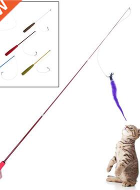 Cat Toy Plush Stick Stretch Kitten Pet Dog Teaser Fun Play W