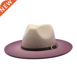 Fedora Belt color Thin with Hats Felt Wool gradient Two New