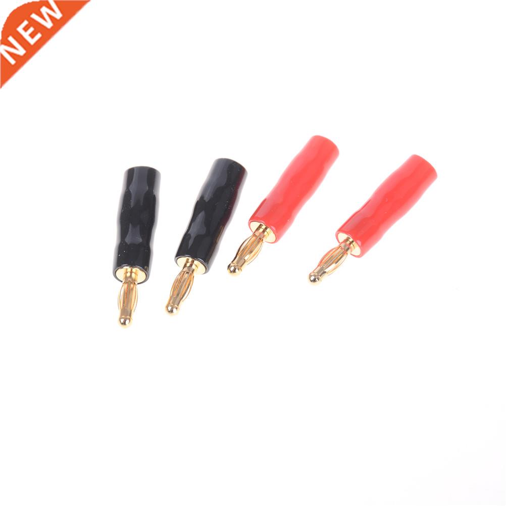 4pcs Gold Plated Black&red In Silicon Tube 4mm Banana Pl