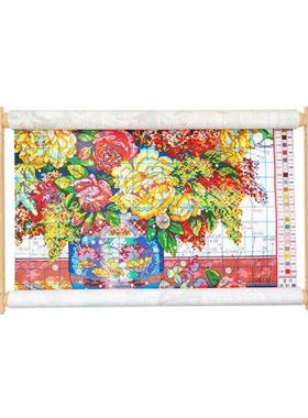 Rectangle Wooden Tapestry Scroll Embroidery Silk-painting Fr